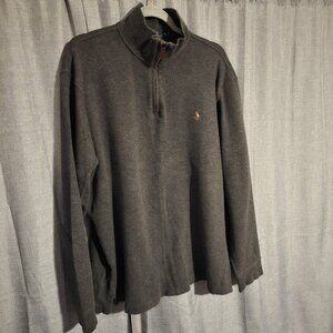 Polo Ralph Lauren Half Zip Gray Men's Estate Rib XL